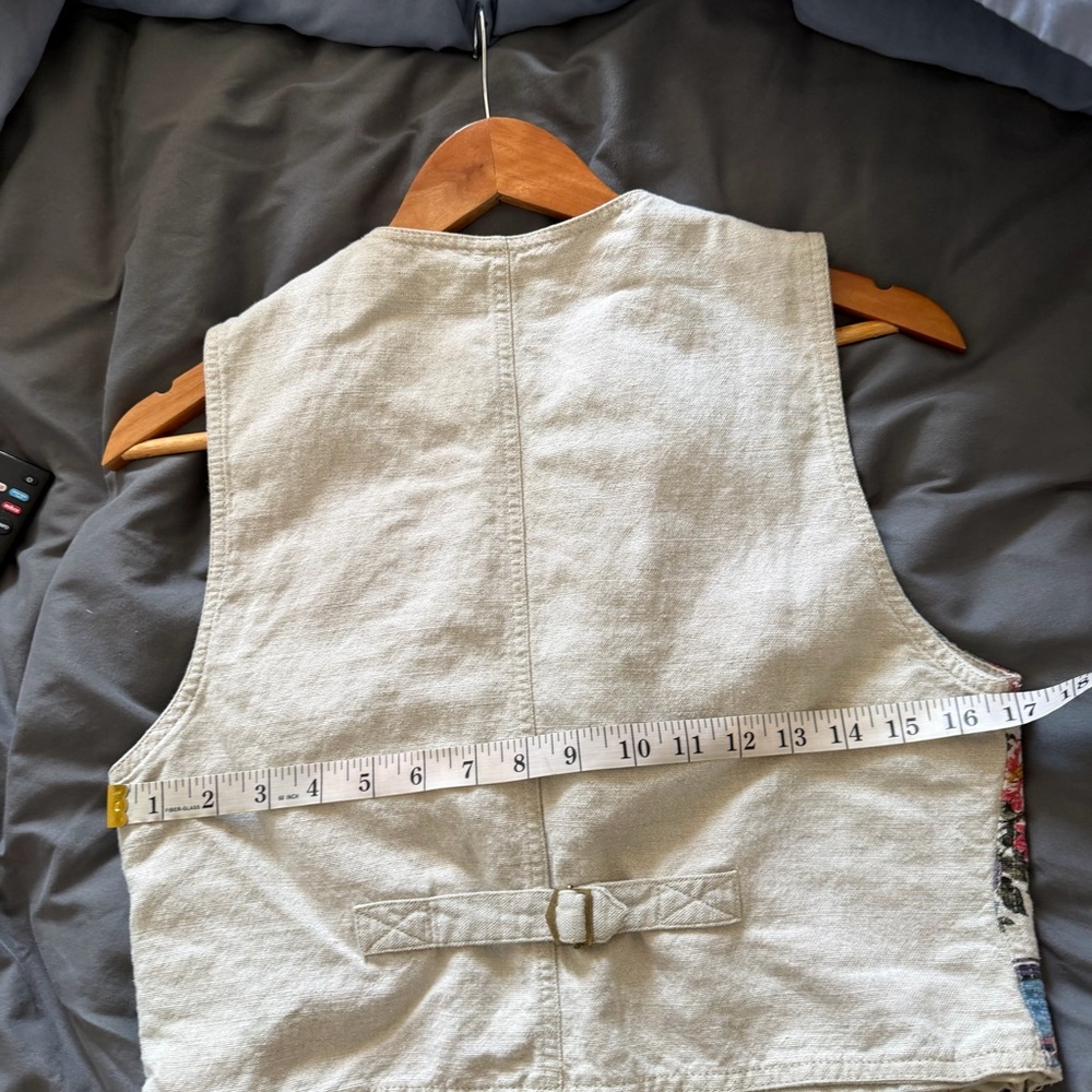 Vintage LizWear Petite Floral Linen Blend Button Down Vest size Small - Picture 6 of 7